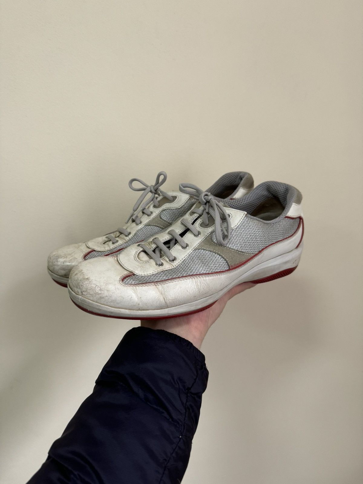 Prada Streetwear Vintage Prada Vintage Leather Dirty Sneakers Grailed