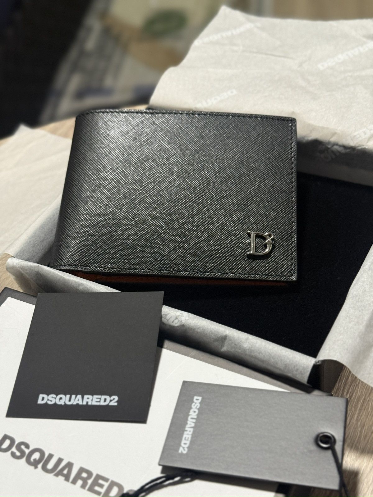 Dsquared2 Dsquared2 Saffiano Leather Bifold Wallet Size ONE SIZE - 2 Thumbnail