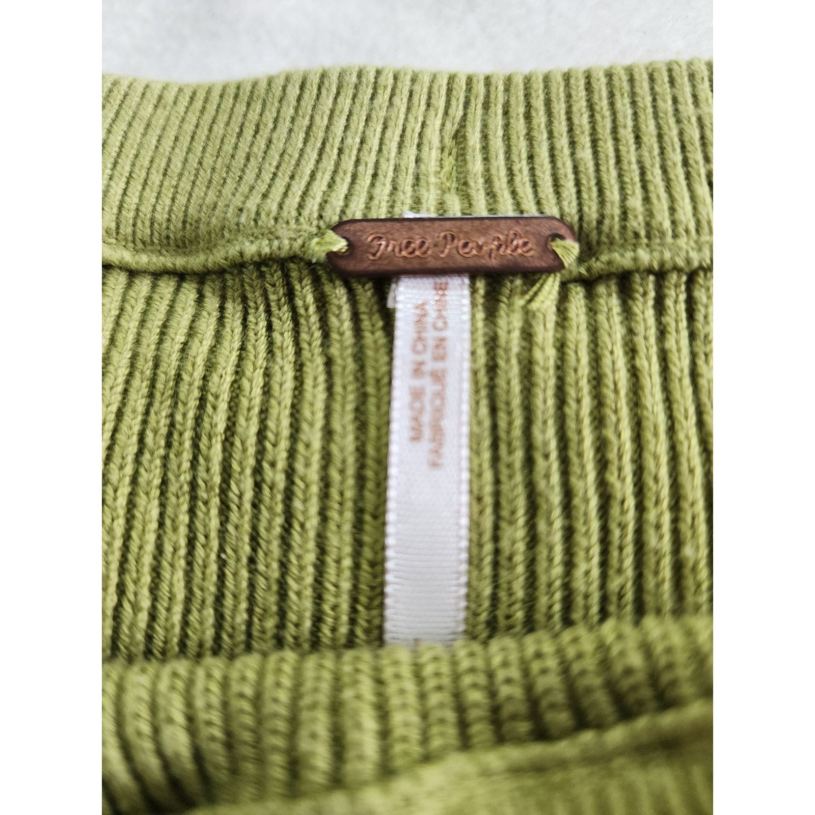 Free People Free People Laurel Knit Mini Skirt Size L Thyme Olive Green Size 32" / US 10 / IT 46 - 3 Thumbnail