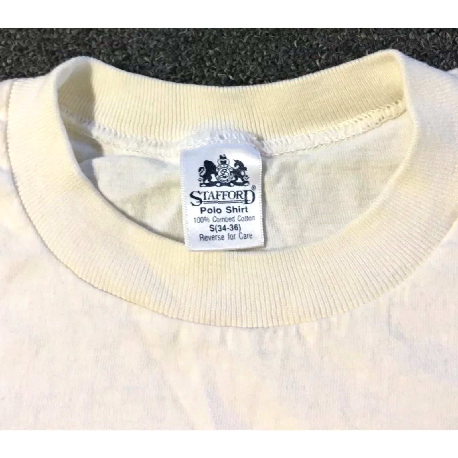 Stafford VINTAGE Stafford Shirt S White 90s Grunge Distressed 100% Cotton Single Stitch USA Mens Girls Womens? Size US S / EU 44-46 / 1 - 3 Thumbnail