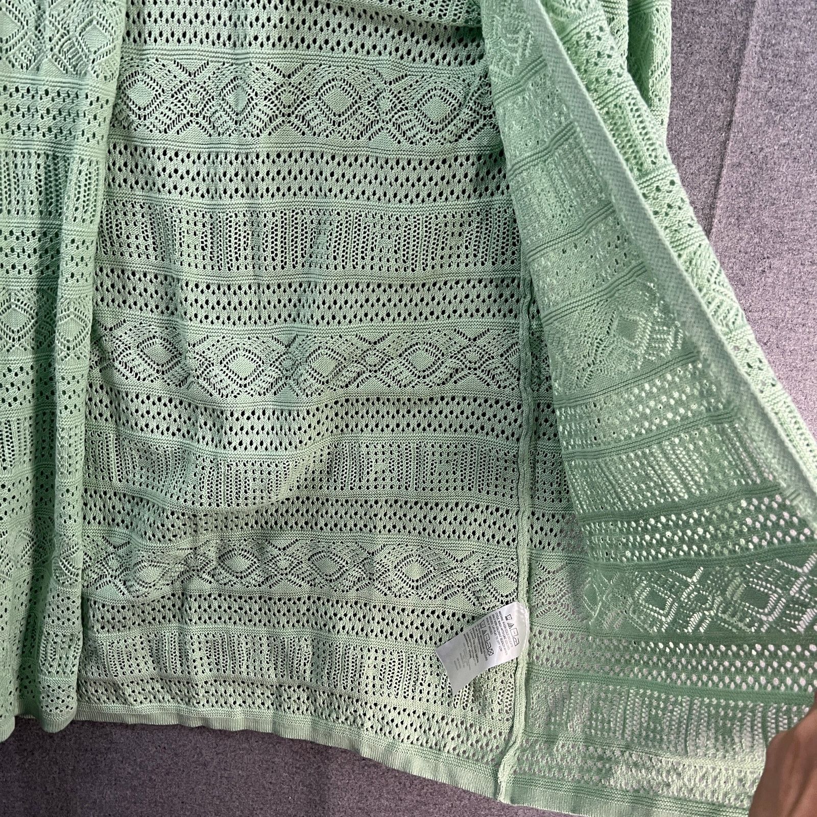 Other Joan Rivers Crochet Stripe Open Front Cardigan Size XXS / US 00 / IT 34 - 4 Thumbnail