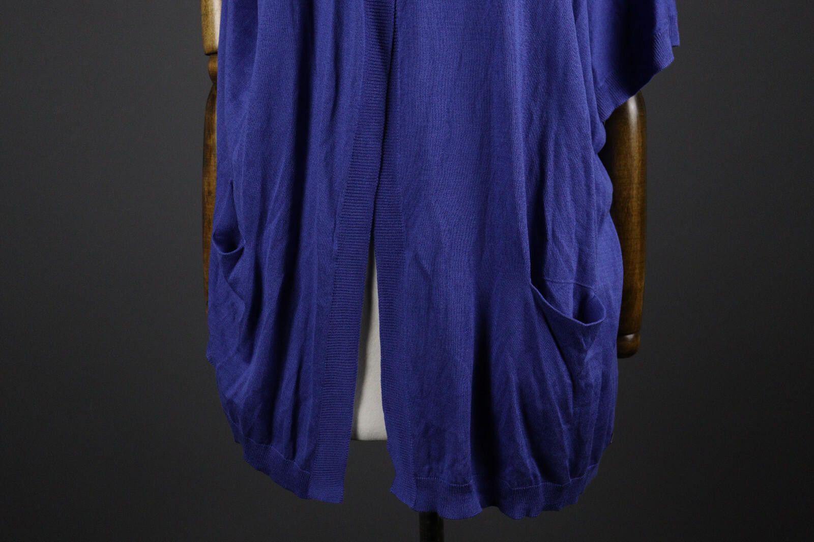 Fay Fay Blue 100% Silk Women's Knit Drape Sweater Size M Size M / US 6-8 / IT 42-44 - 3 Thumbnail