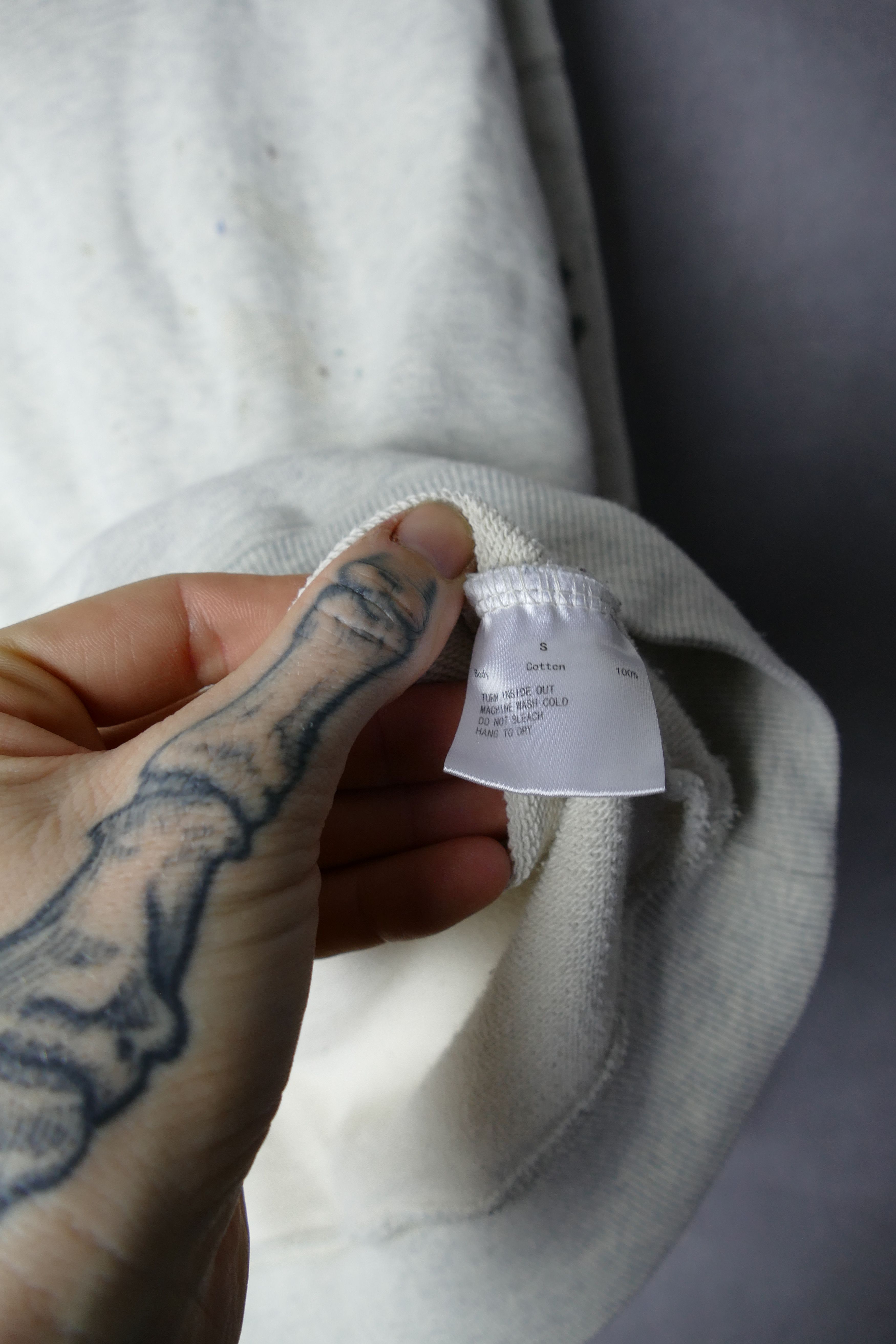 Vuja De VUJA DE Tokyo Mens Hoodie Grey Distressed Paint Splatter Size US S / EU 44-46 / 1 - 7 Thumbnail