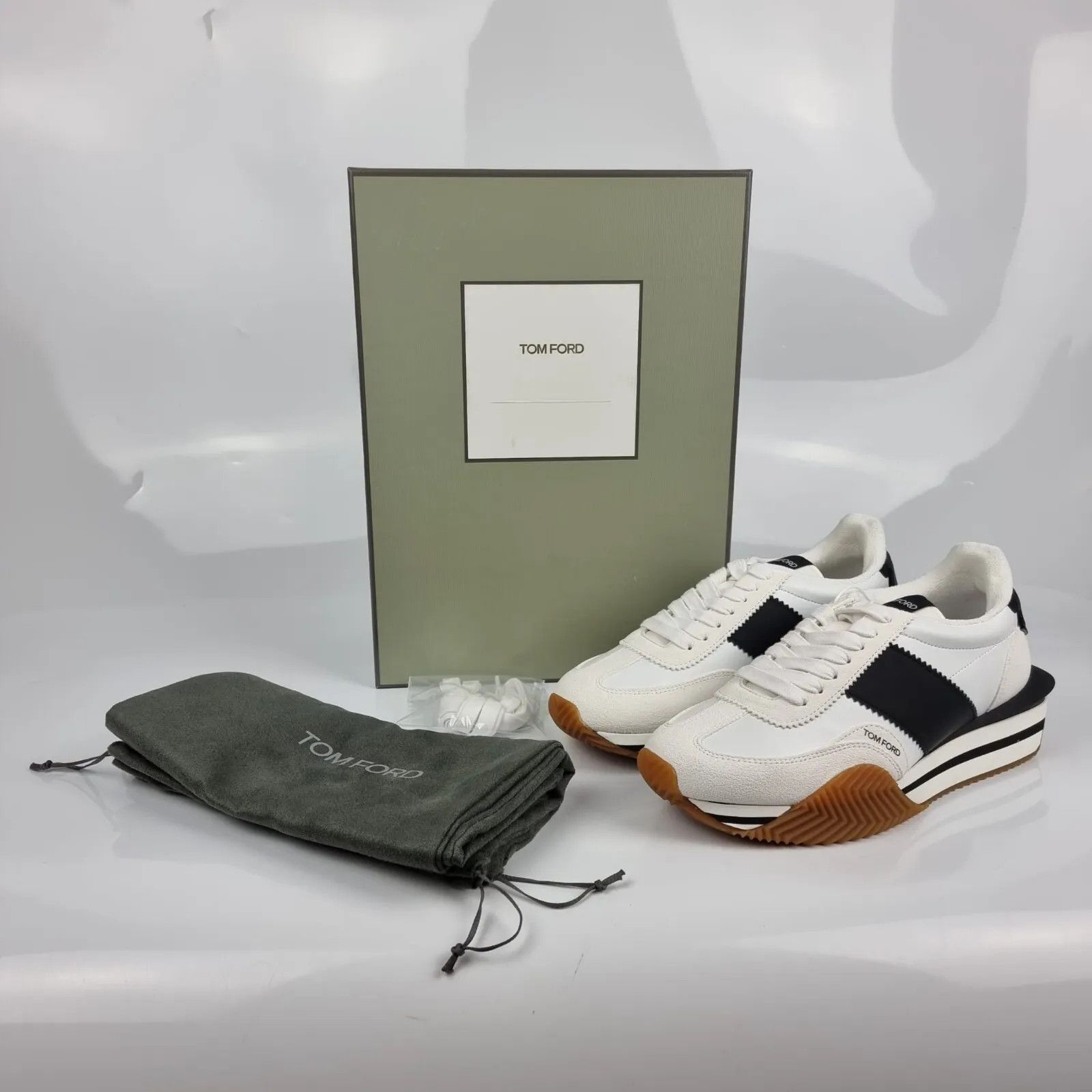 Tom Ford Tom Ford James White/Black Sneakers New Size US 11 / EU 44 - 10 Thumbnail