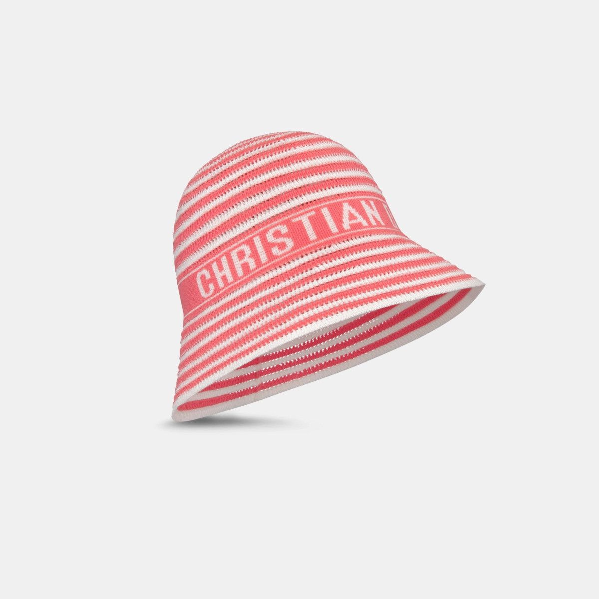 Dior o1bcso1str0226 Size:OS/Small Brim Cloche in Pink/White Size ONE SIZE - 1 Thumbnail