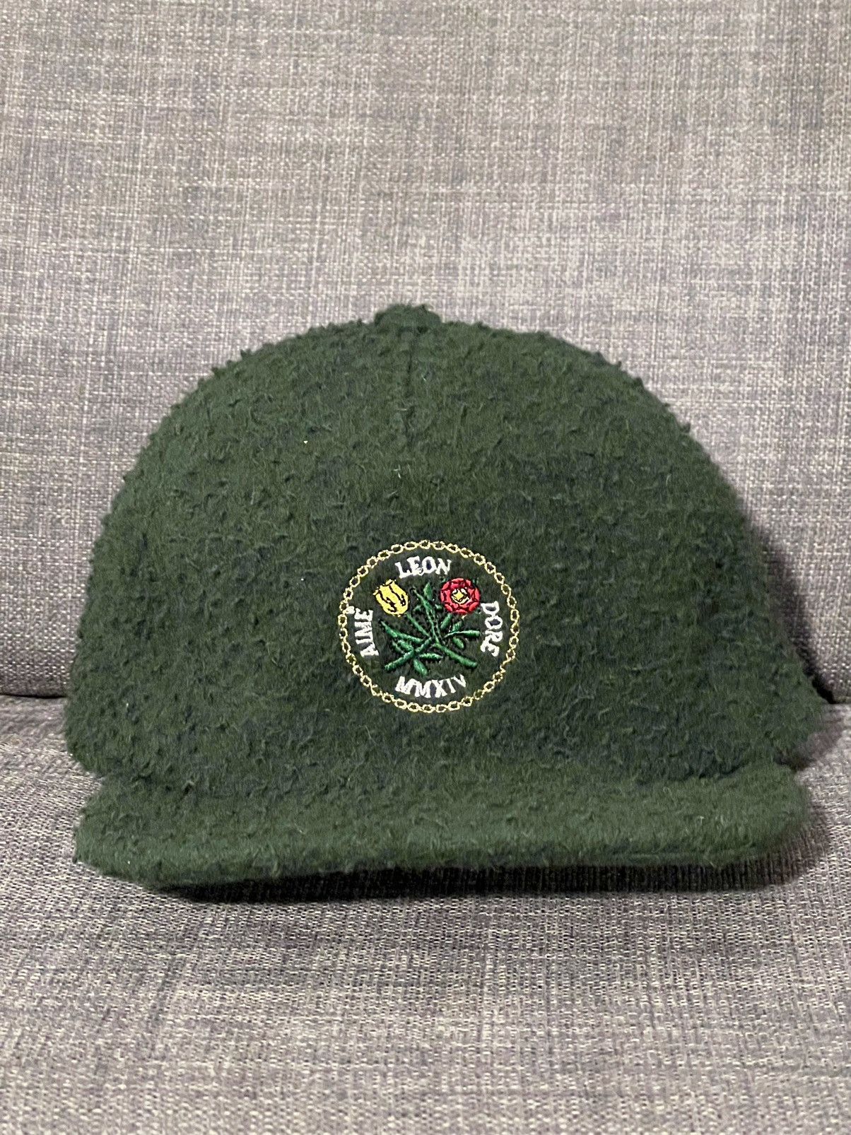 image of Aime Leon Dore fw21 Aimé Leon Dore Queens Crest Casentino Wool Hat in Green, Men's