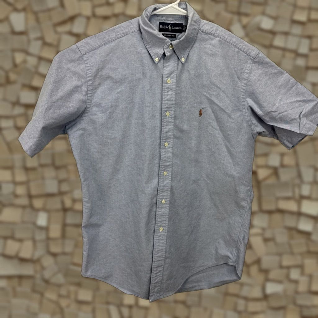 Polo Ralph Lauren Polo Ralph Lauren Shirt Mens L Blue Denim Skin Pony Short Sleeve Button Up Size US L / EU 52-54 / 3 - 1 Thumbnail