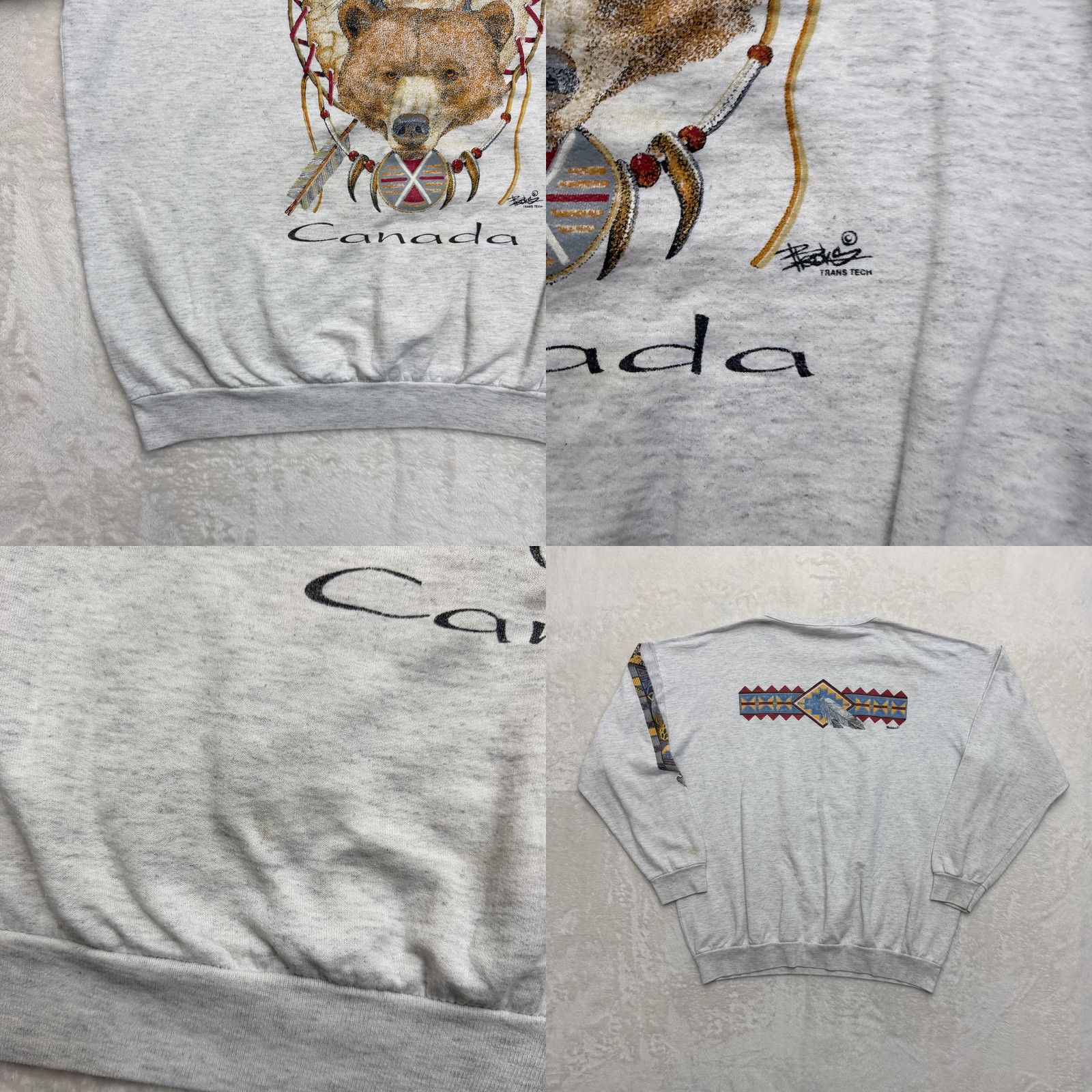 Native VINTAGE Premiere Canada Native Sweatshirt Mens Large Gray Fleeceware Size US L / EU 52-54 / 3 - 8 Thumbnail
