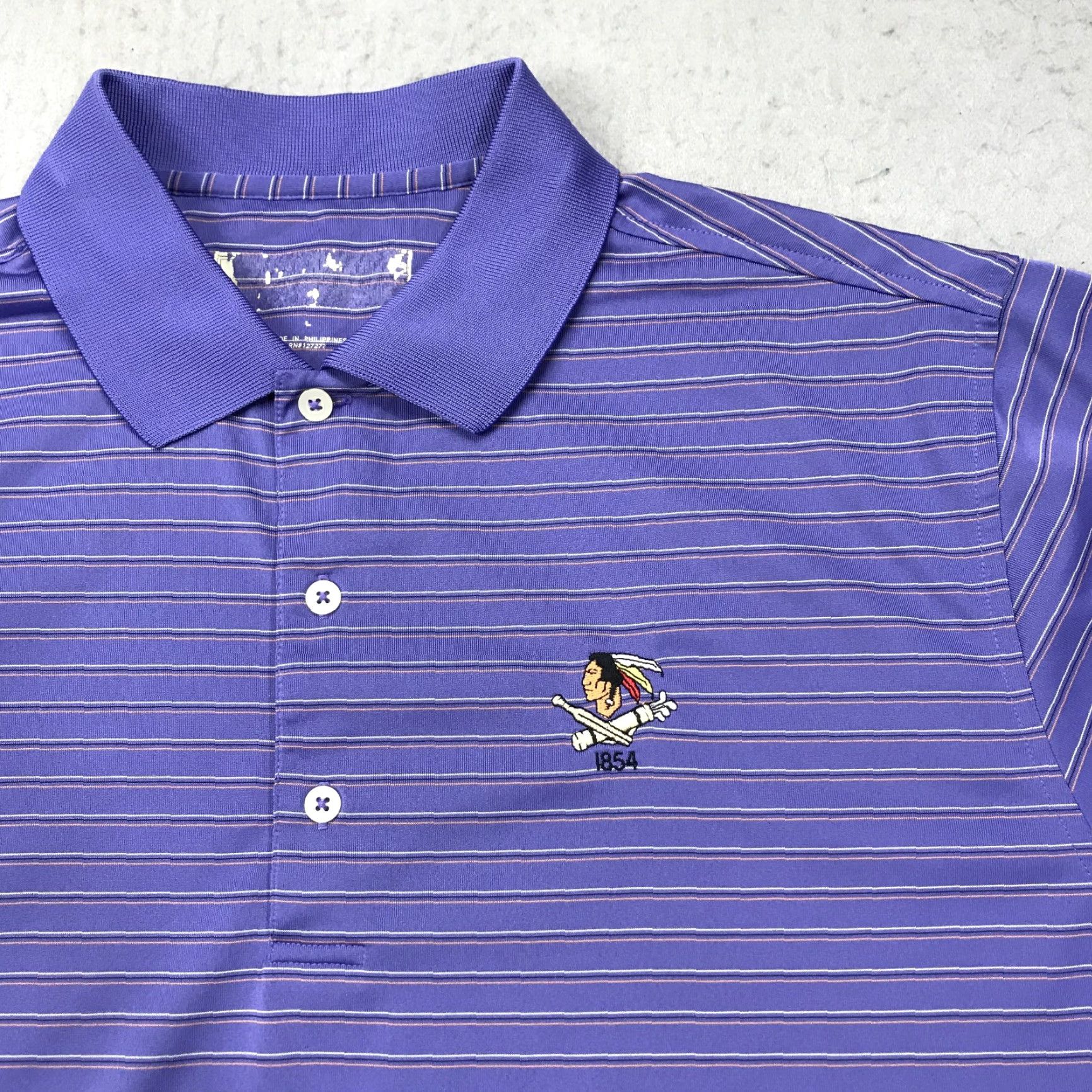 Vintage Donald Ross Polo Shirt Mens L Purple Striped Golf Jersey Polo Shirt Sports Shirt Size US L / EU 52-54 / 3 - 2 Thumbnail