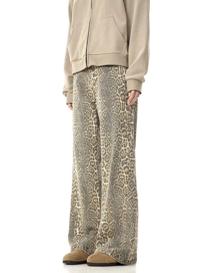 Designer × Japanese Brand Faded leopard print washed baggy casual pants Size US 32 / EU 48 - 2 Thumbnail