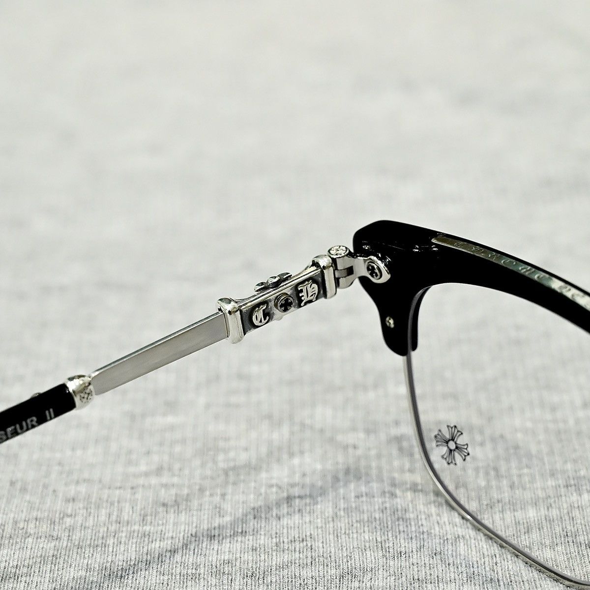 Chrome Hearts CHROME HEARTS BONENNOISSEUR II BLACK/BRUSHED SILVER GLASSES Size ONE SIZE - 10 Thumbnail