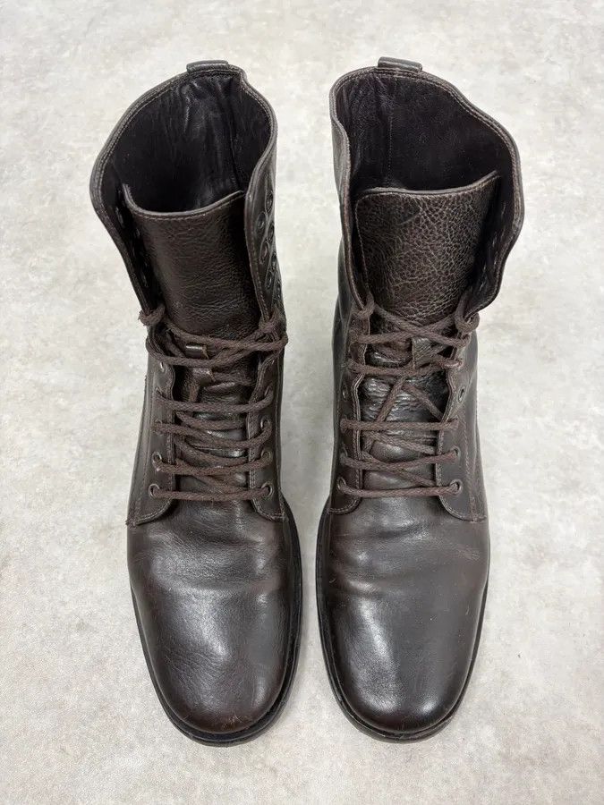 Dior Dior Brown Leather Eyled Lace-Up Combat Boots Size US 9 / IT 39 - 4 Thumbnail