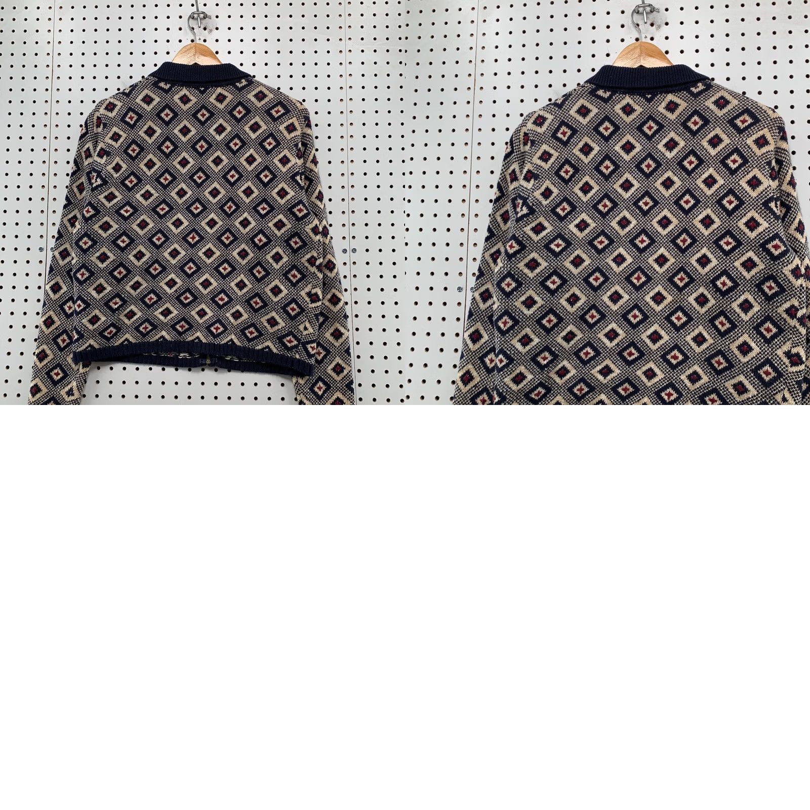 Vintage VINTAGE Paul Harris Design Cardigan Zip Sweater Womens M Geometric Diamond Size M / US 6-8 / IT 42-44 - 9 Thumbnail