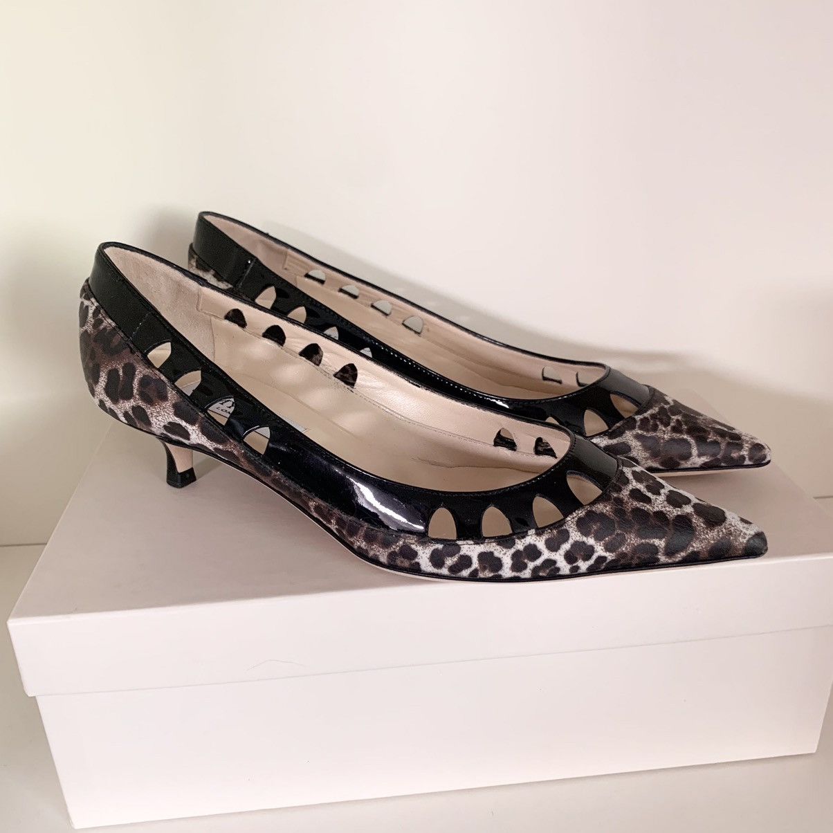 Jimmy Choo Jimmy chop leather leopard kitten heels Size US 7 / IT 37 - 12 Thumbnail