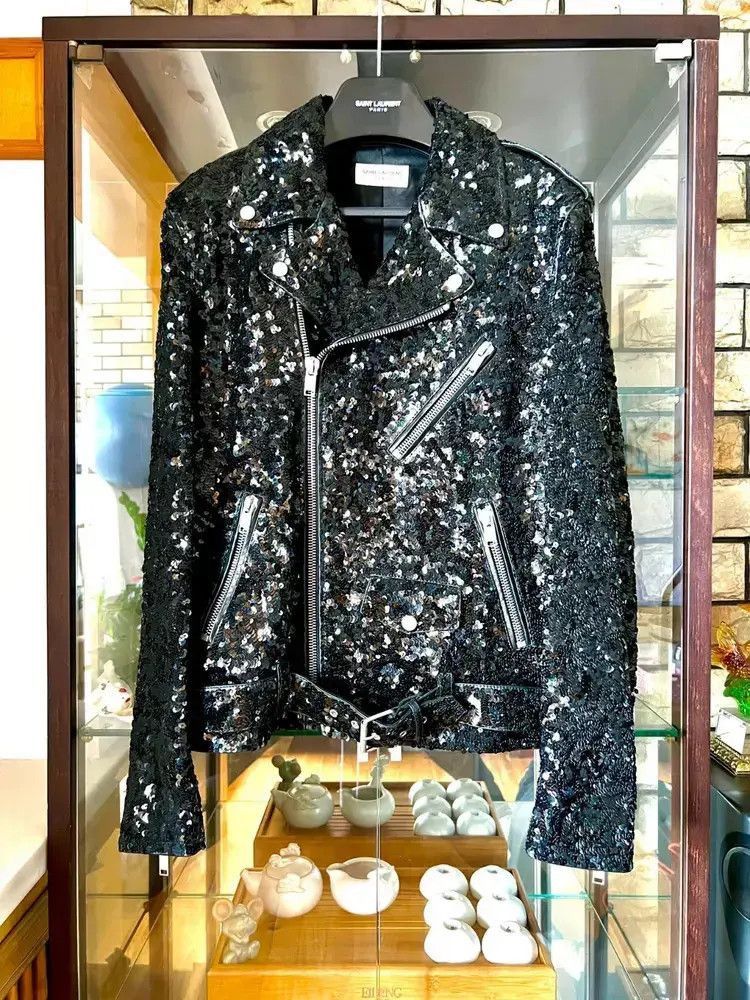 Hedi Slimane × Saint Laurent Paris 16FW Sequins Covered Leather