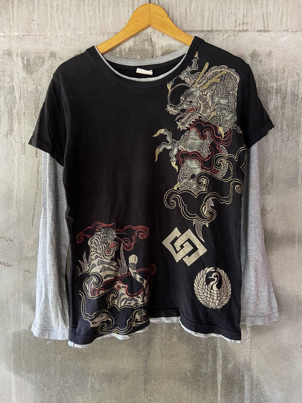 Japanese Brand SPACE OPERA DRAGON DOUBLE LAYER DISTRESSED LONG SLEEVE Size US M / EU 48-50 / 2 - 2 Thumbnail
