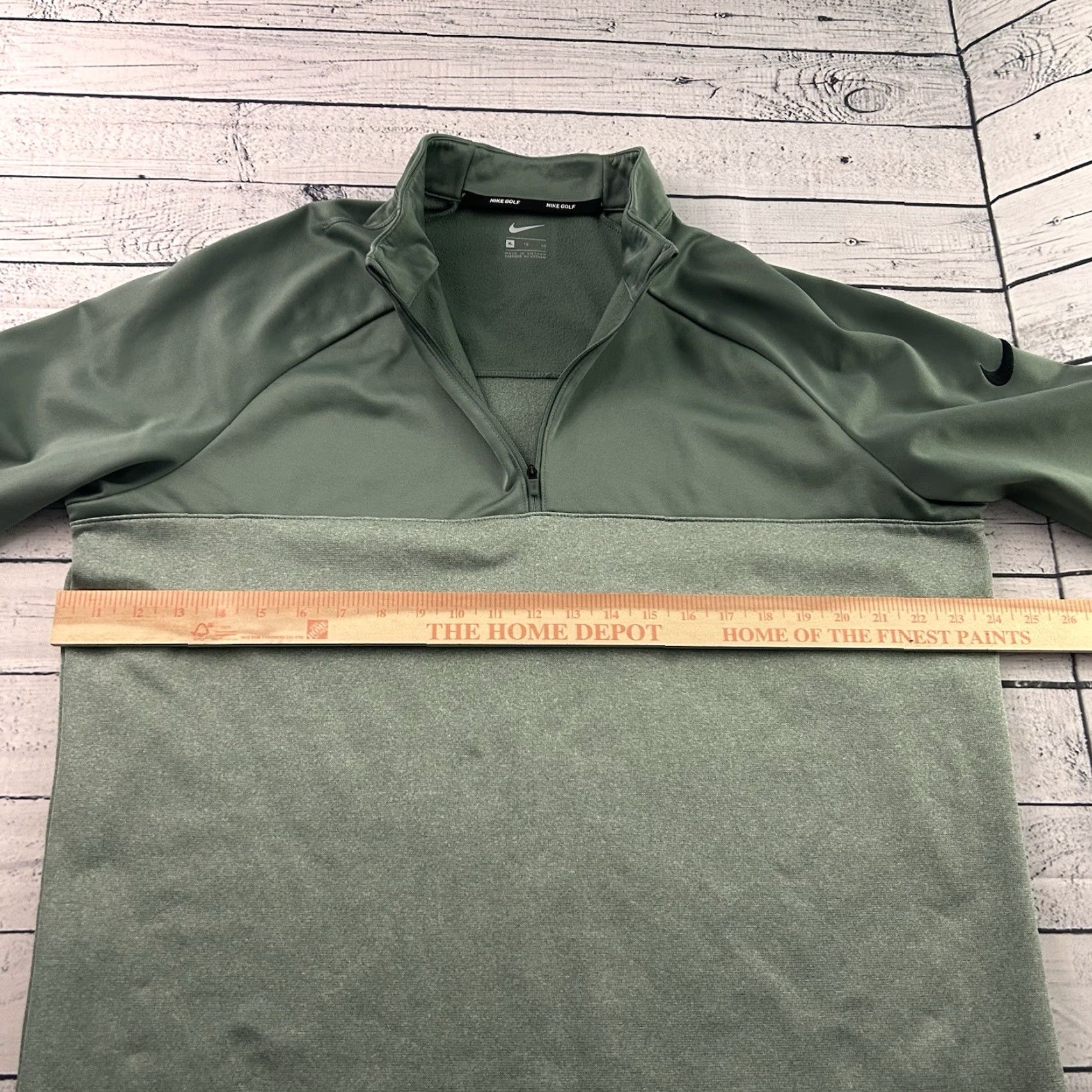 Nike Nike Golf Fleece Lined 1/4 Zip Pullover Jacket Men's XL Green Size US XL / EU 56 / 4 - 4 Thumbnail