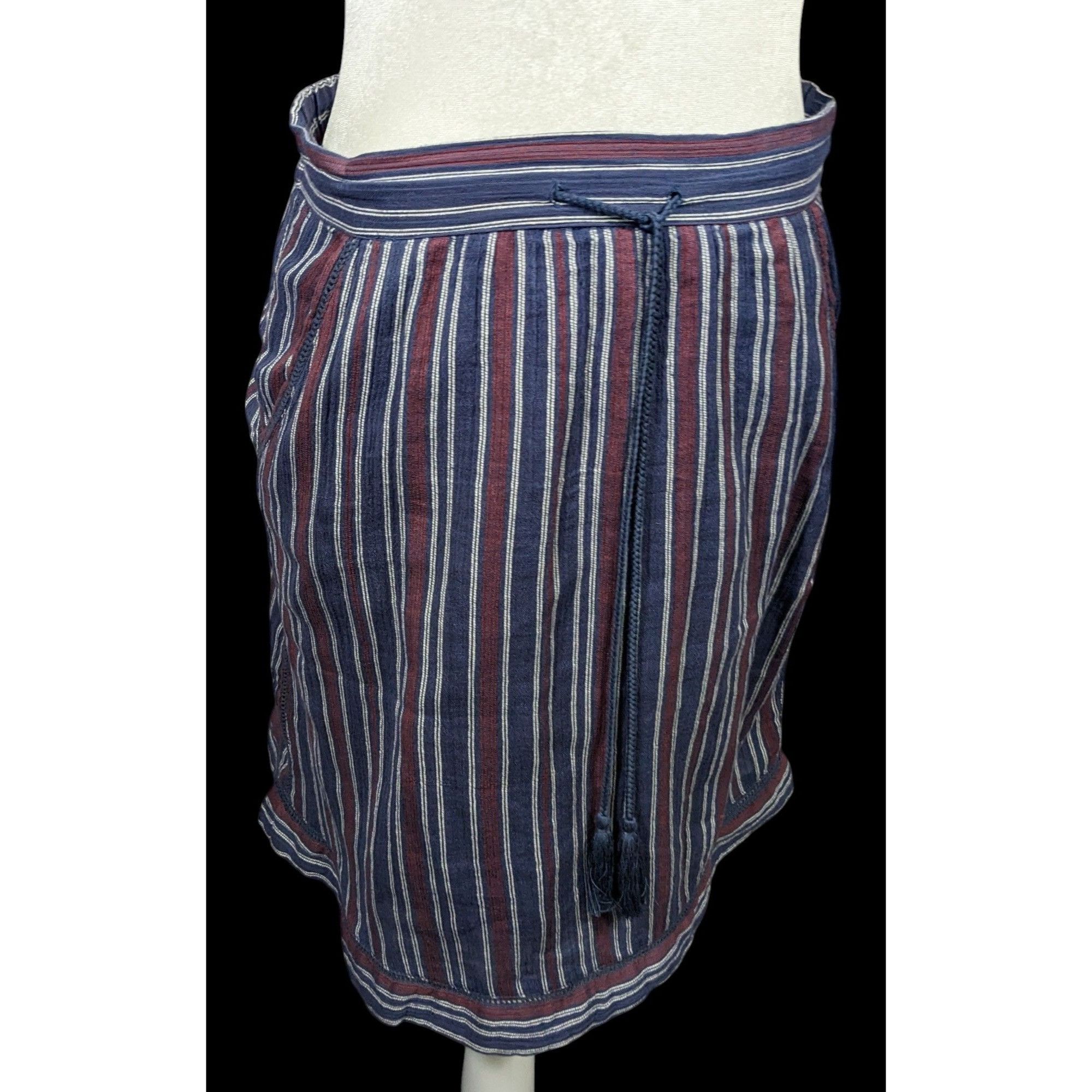Other Indie & Cold San Sebastian Retro Bohemian Red And Blue Strip Size 29" - 3 Thumbnail