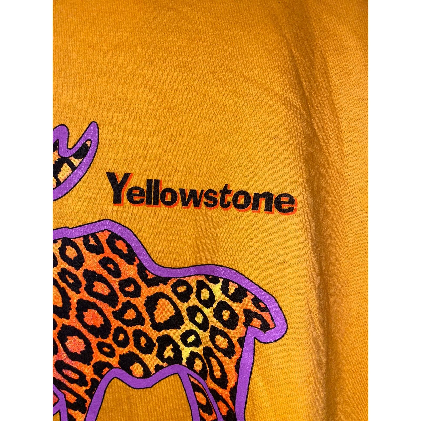 Jerzees 90s Yellowstone Park Moose Orange Animal Shirt 1990s Large Size US L / EU 52-54 / 3 - 5 Thumbnail