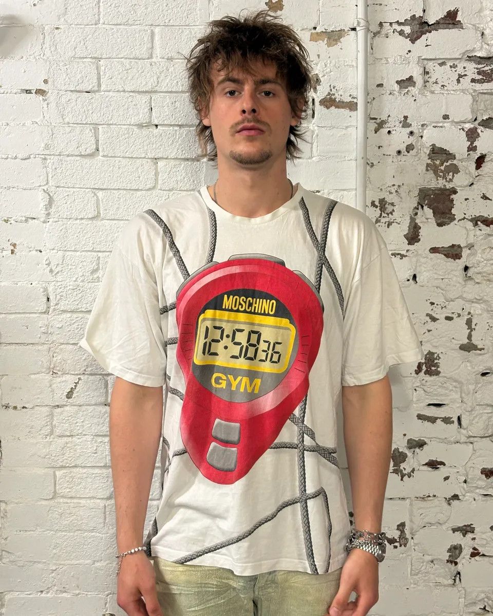 Moschino Moschino White Stopwatch Gym Sport T-Shirt Size US L / EU 52-54 / 3 - 2 Thumbnail