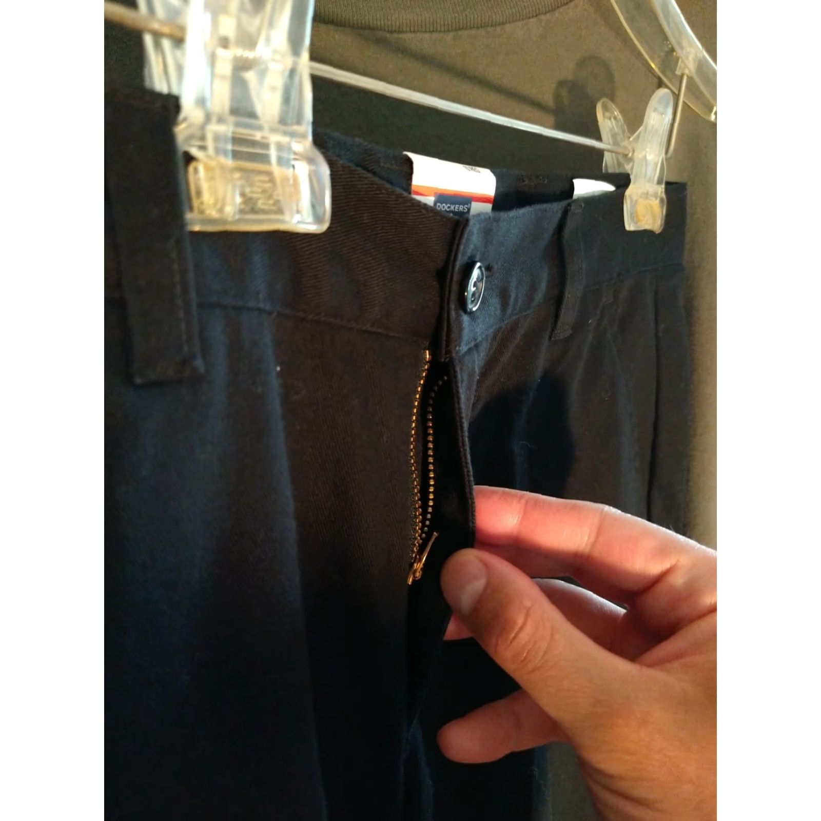 Dockers VINTAGE Dockers Ladies Flat Front Black Work Pants 10 Regular Womens Cotton Flat Front 90s style? Size 32" / US 10 / IT 46 - 2 Thumbnail