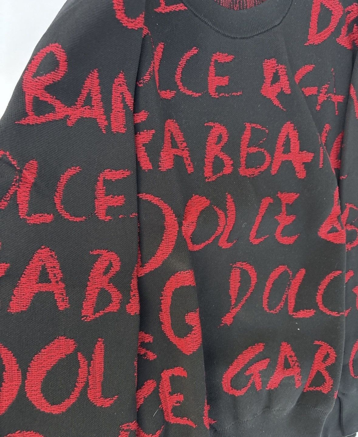 Dolce & Gabbana Dolce and Gabbana Logo Detail Jacquared Sweater Black/Red Size US M / EU 48-50 / 2 - 2 Thumbnail