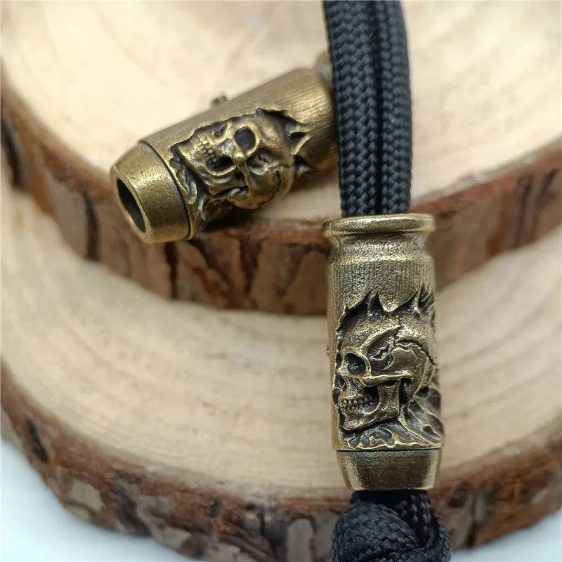 Handmade 3Pcs Skull Cross Bullet Knife Beads Paracord Bead Zipper Size ONE SIZE - 7 Thumbnail