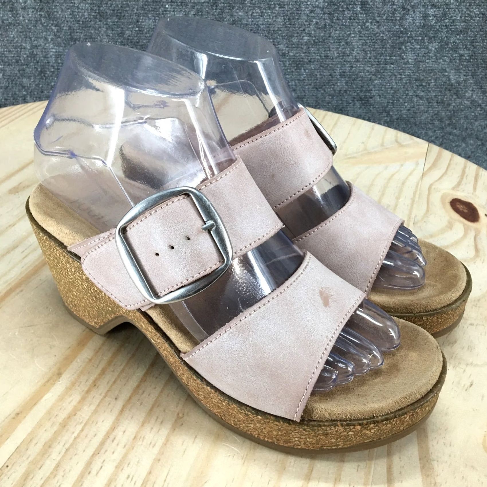 Vintage White Mountain Copious Sandals Womens 6 M Pink Slip On Buckle Wedge Slide Casual Platform Size US 6 / IT 36 - 3 Thumbnail