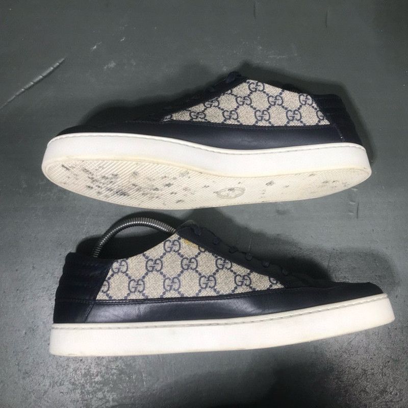 Gucci Gucci Ace Leather Sneakers with Double G Pattern - Size US 9.5 / EU 42-43 - 8 Thumbnail