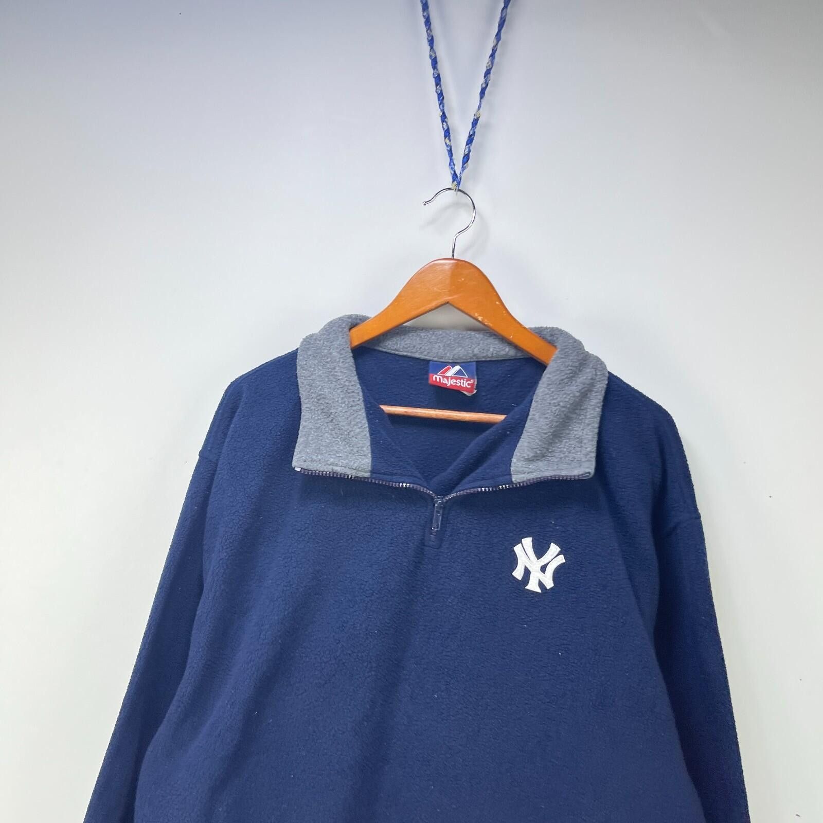 Majestic Vintage 90s New York Yankees Fleece Sweater 2XL Size ONE SIZE - 2 Thumbnail