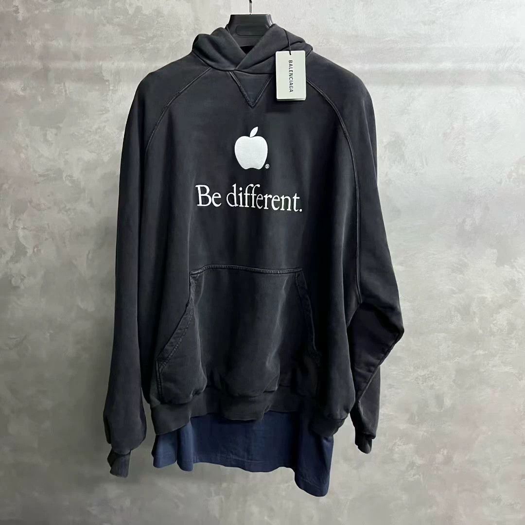 Balenciaga Balenciaga Black Logo Print Pullover Hoodie Size US S / EU 44-46 / 1 - 1 Thumbnail
