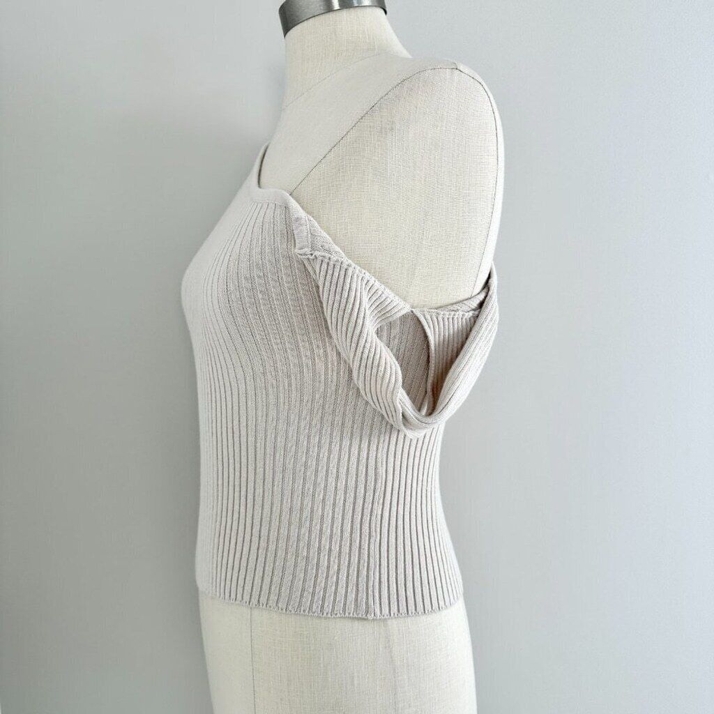 REVOLVE Silk Ivory Twist Sweater | Revolve Shae One Sleeve | Large Size L / US 10 / IT 46 - 5 Thumbnail