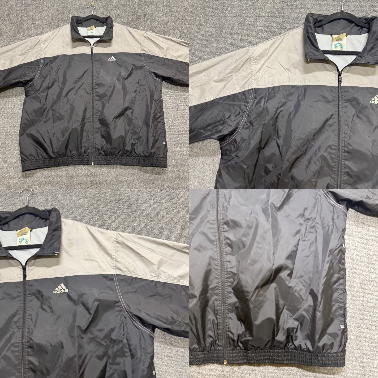 Adidas VTG Adidas Jacket Mens XXL Black 90s Gray Y2K Nylon Windbreaker Track Jacket Mens XXL Black Track Jacket Distressed Vintage Windbreaker Size US XXL / EU 58 / 5 - 8 Thumbnail