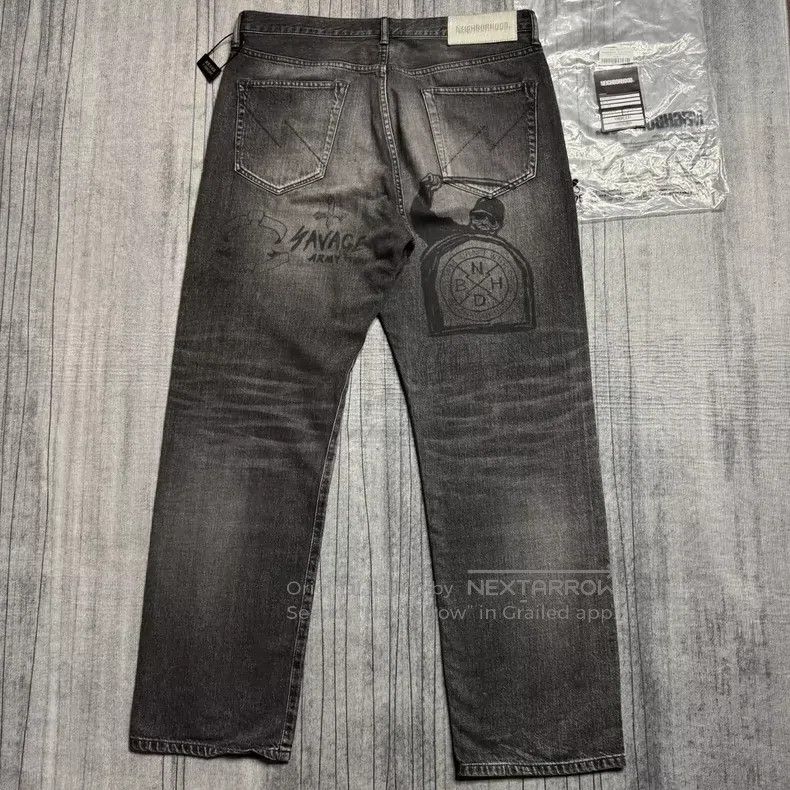 Neighborhood Neighborhood size L 23AW Washed King Destroyed Printed Den Size US 27 - 2 Thumbnail
