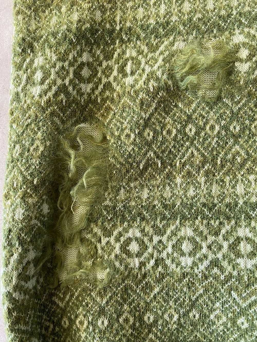 Maison Margiela o1tko10526 Distressed Jacquard Knit Vest in Khaki Size XS / US 0-2 / IT 36-38 - 8 Thumbnail
