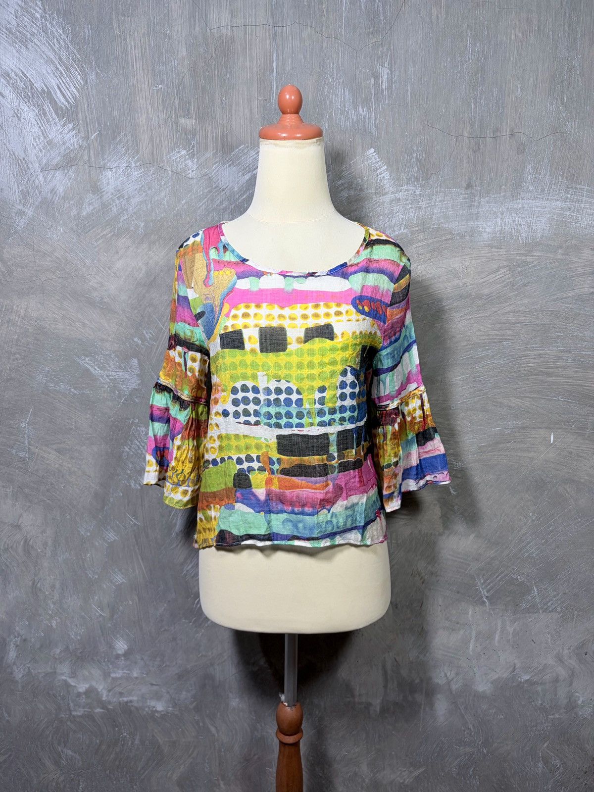 Japanese Brand Unknown Y2K Abstract Pop Art Women Tops Size M / US 6-8 / IT 42-44 - 1 Thumbnail