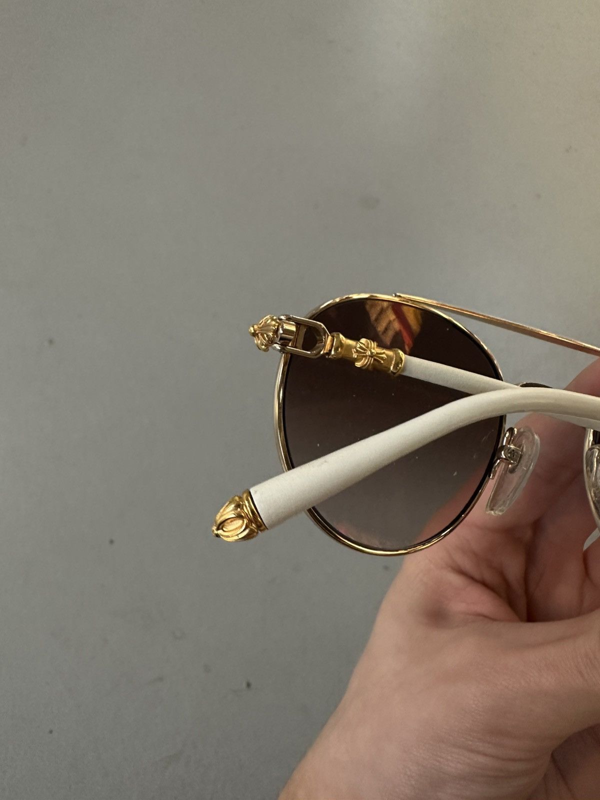 Chrome Hearts Chrome Hearts sunglasses bubba white gold Size ONE SIZE - 9 Thumbnail