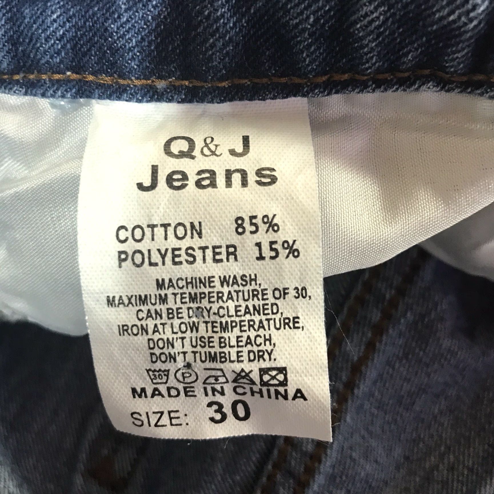 Vintage Q & J Jeans Mid Rise Straight Fit Womens Size 30 Acid Wash Distressed Denim Blue Size 30" / US 8 / IT 44 - 3 Thumbnail