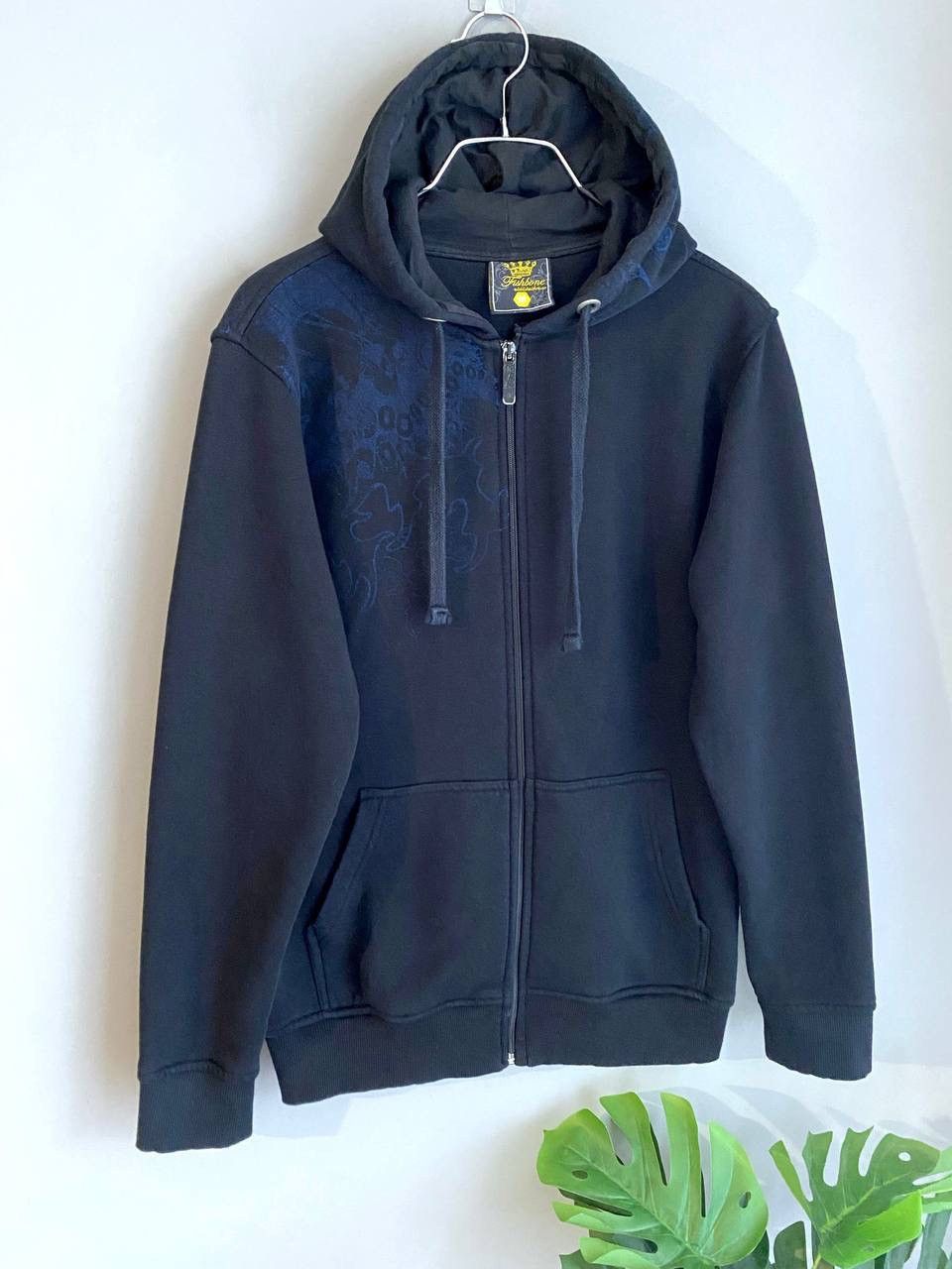Vintage Vintage Fishbone Skull Graphic Print Y2K Zip Hoodie, Size M Size US M / EU 48-50 / 2 - 2 Thumbnail