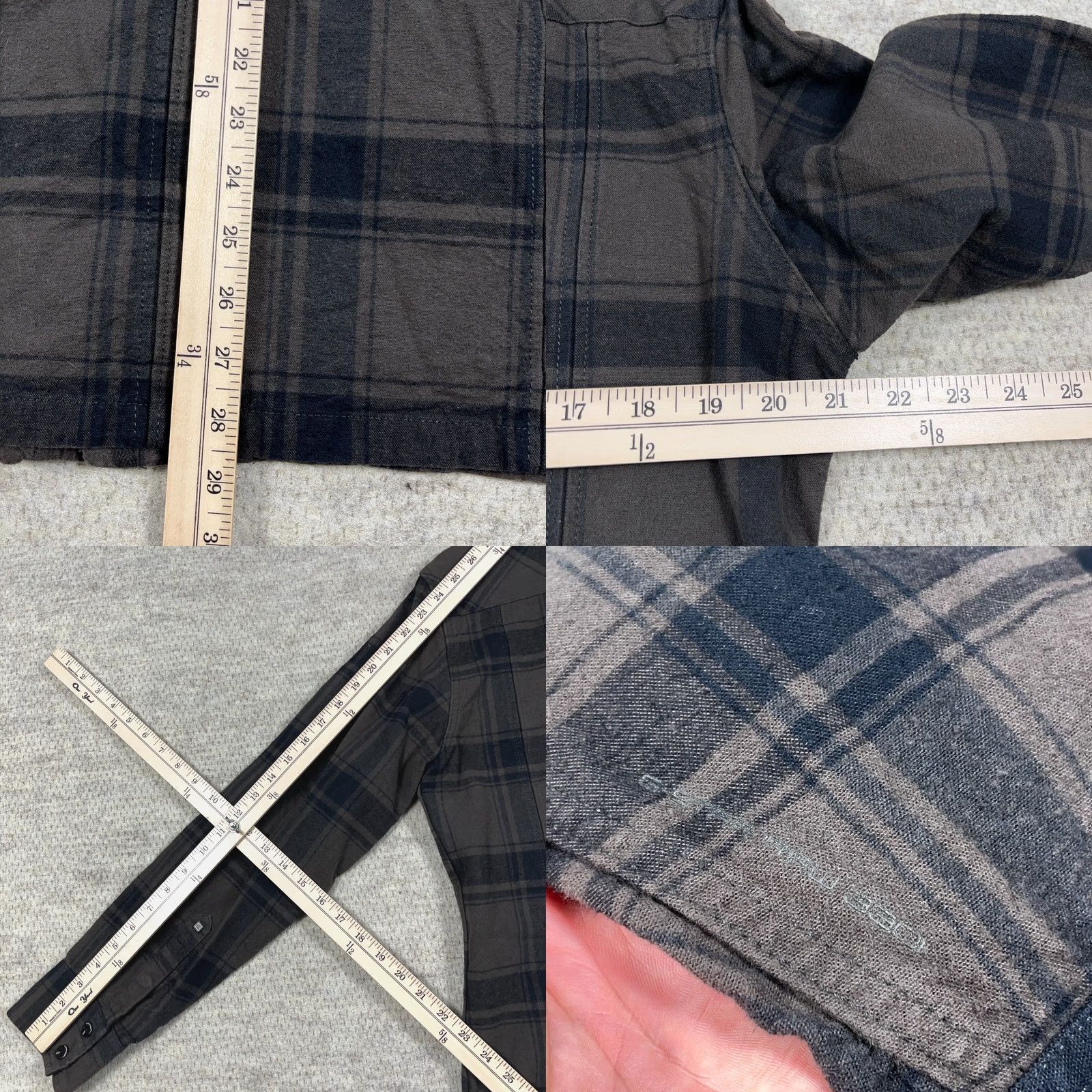 G-Star G Star Raw Shacket Men XL Black Gray Plaid Heavy Flannel Shirt Jacket Full Zip Size US XL / EU 56 / 4 - 9 Thumbnail