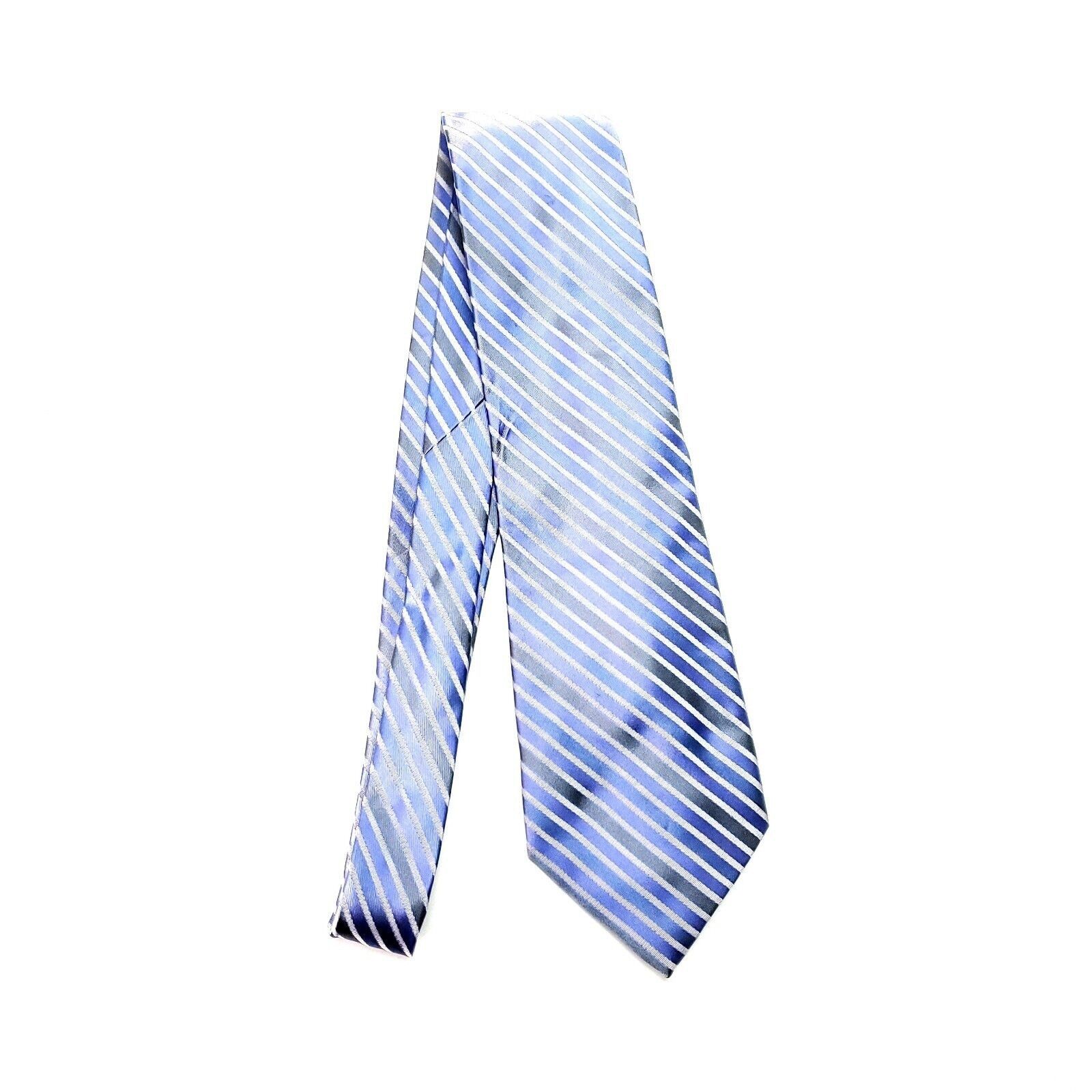 Calvin Klein Calvin Klein Silk Tie Woven Blue Striped Size ONE SIZE - 7 Thumbnail
