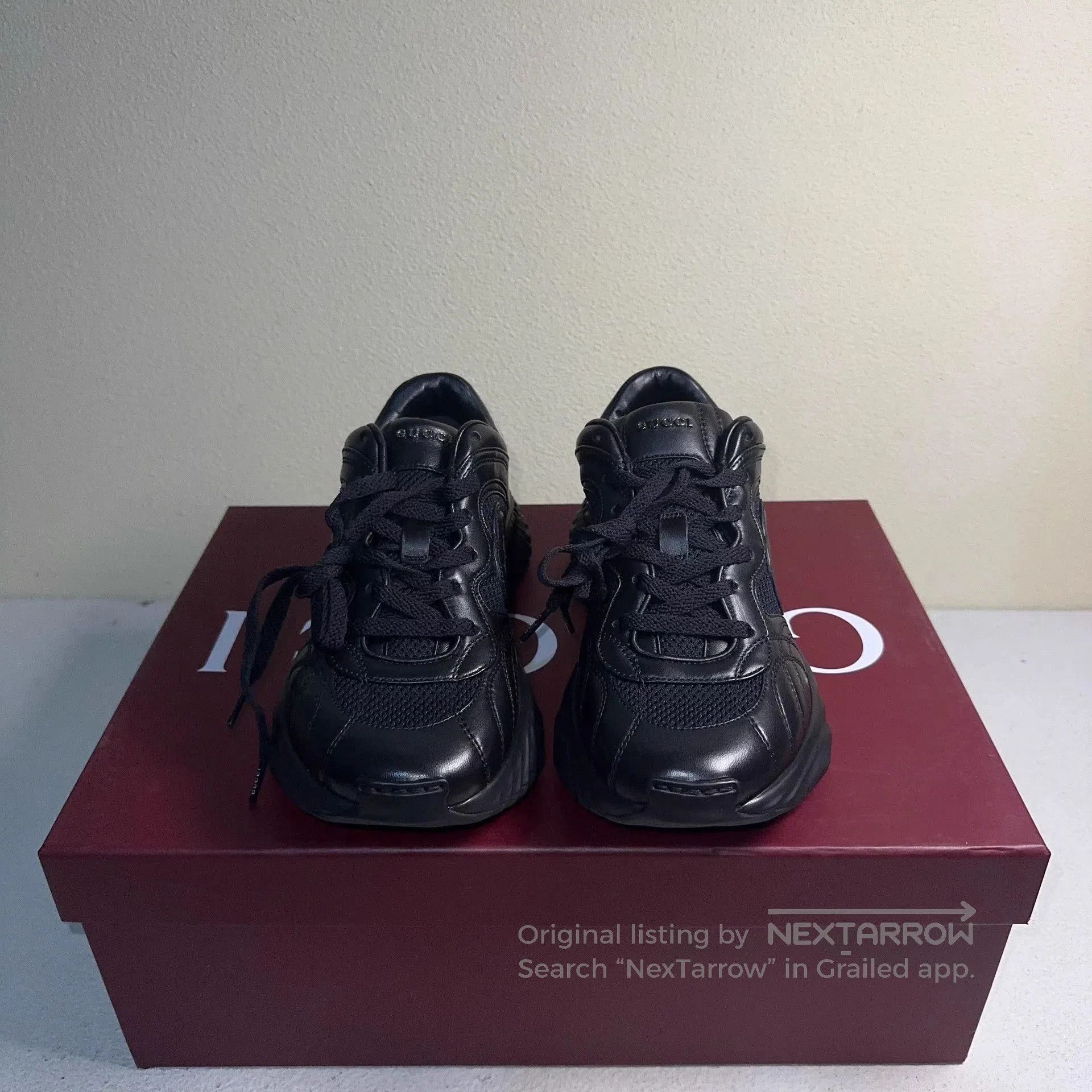 Gucci Black Low-Top Sneakers with Logo Detail. Size US 6.5 / EU 39-40 - 2 Thumbnail