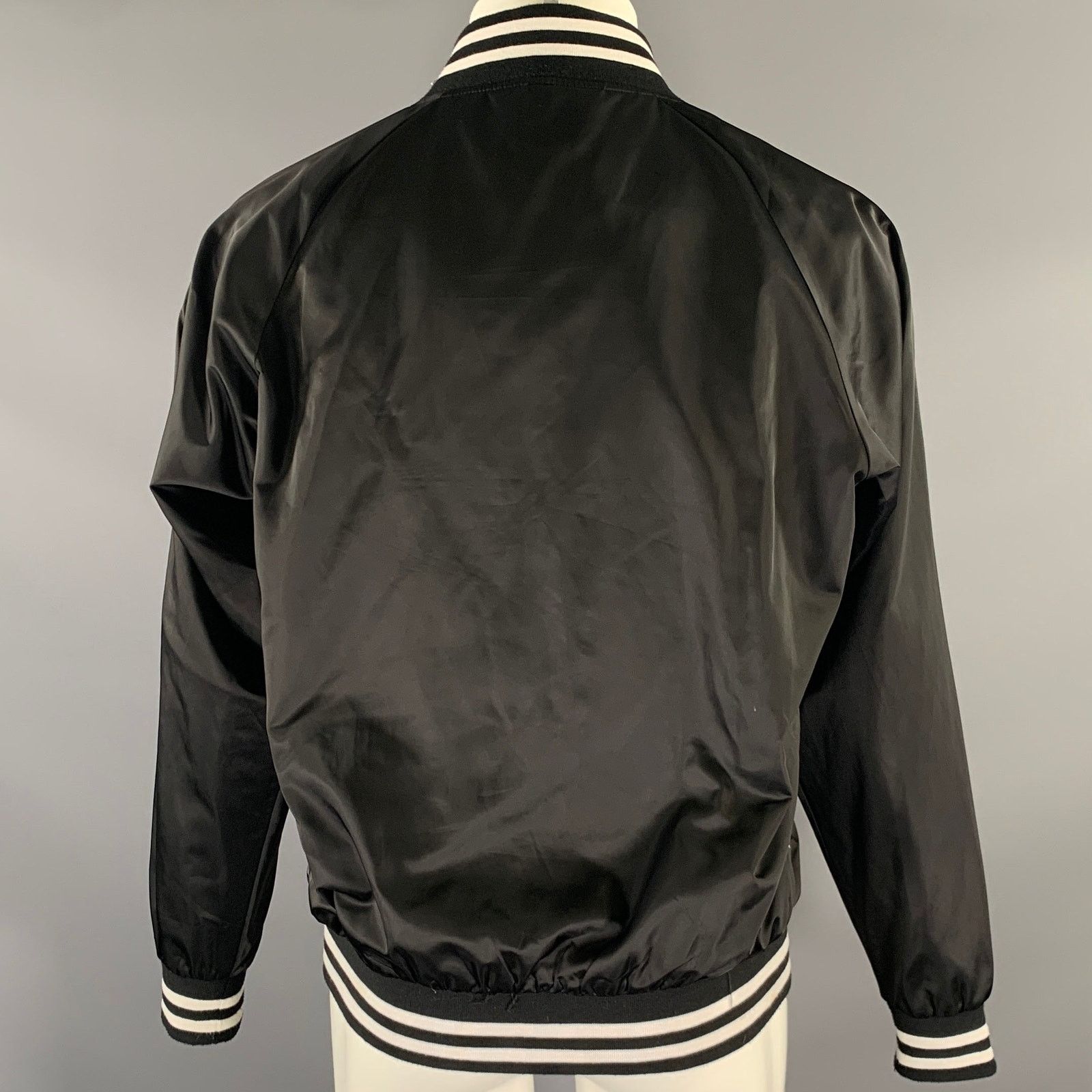 Barneys New York BARNEYS NEW YORK Size L Black Embroidery Bomber Jacket Size US L / EU 52-54 / 3 - 4 Thumbnail