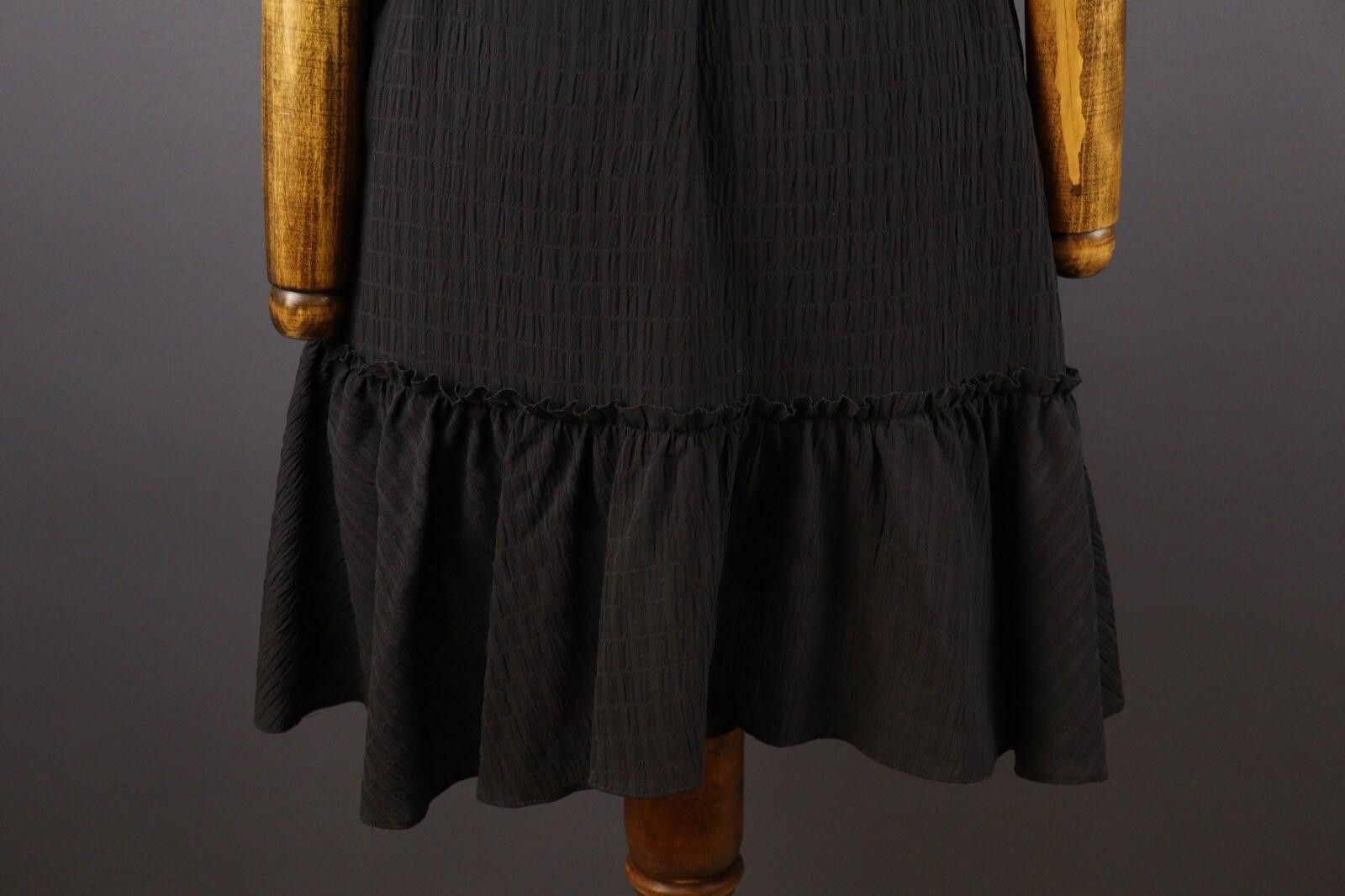 The Unbranded Brand AllSaints Black Short Sleeve Ruffle Dress Size UK 12 / US 8 Size XL / US 12-14 / IT 48-50 - 9 Thumbnail