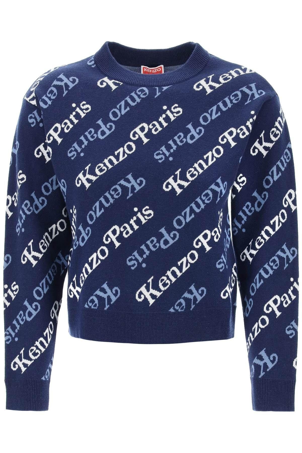 image of Kenzo Sweater With Logo Pattern Size S For Women in Blue