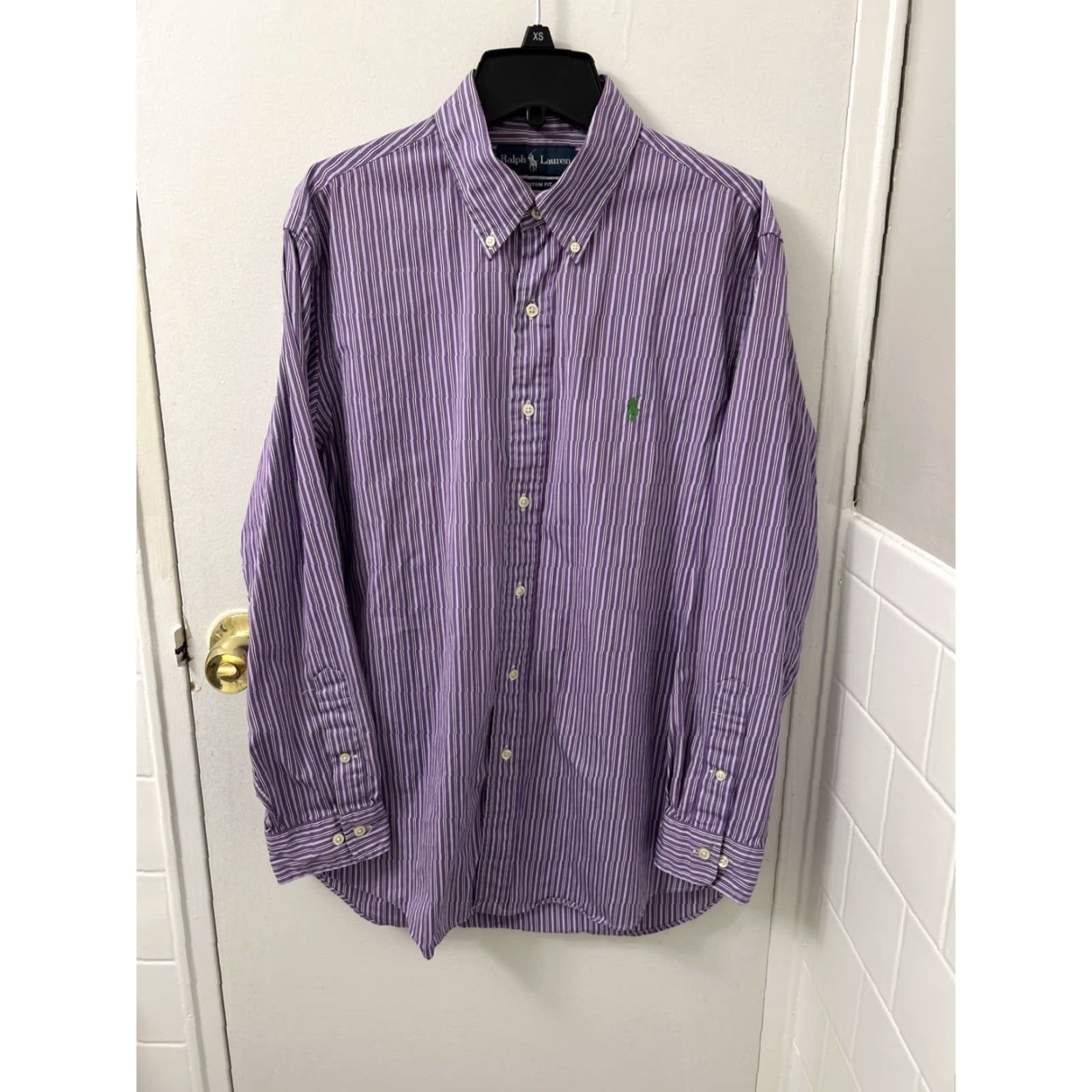 Polo Ralph Lauren VINTAGE Polo Ralph Lauren Shirt Mens 16 32/33 Purple Striped Custom Fit Button-Up L/S Mens Size US L / EU 52-54 / 3 - 2 Thumbnail