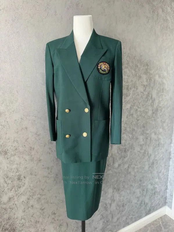 Burberry Burberry Green Wool Long Coat for Women. Size XL / US 12-14 / IT 48-50 - 1 Thumbnail