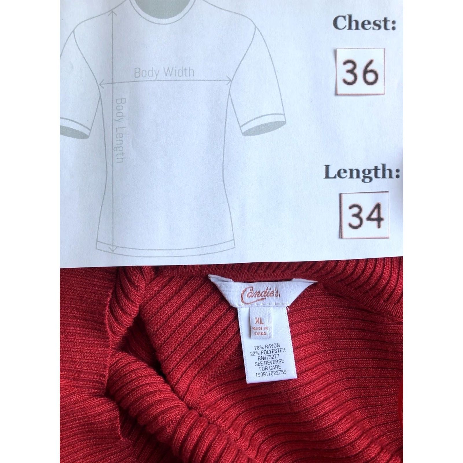 Vintage VINTAGE Candies Sweater Dress XL Jrs Red V-Neck Long Sleeve Fit & Flare Y2K Dressmens? Size XL / US 12-14 / IT 48-50 - 6 Thumbnail