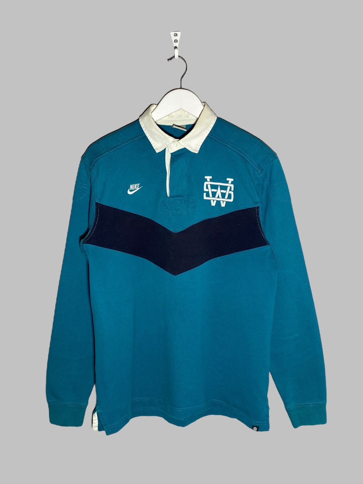 Nike 🔥 Y2K NIKE RUGBY SHIRT VINTAGE COLLAR RARE STADIUM LOOK Size US M / EU 48-50 / 2 - 1 Thumbnail