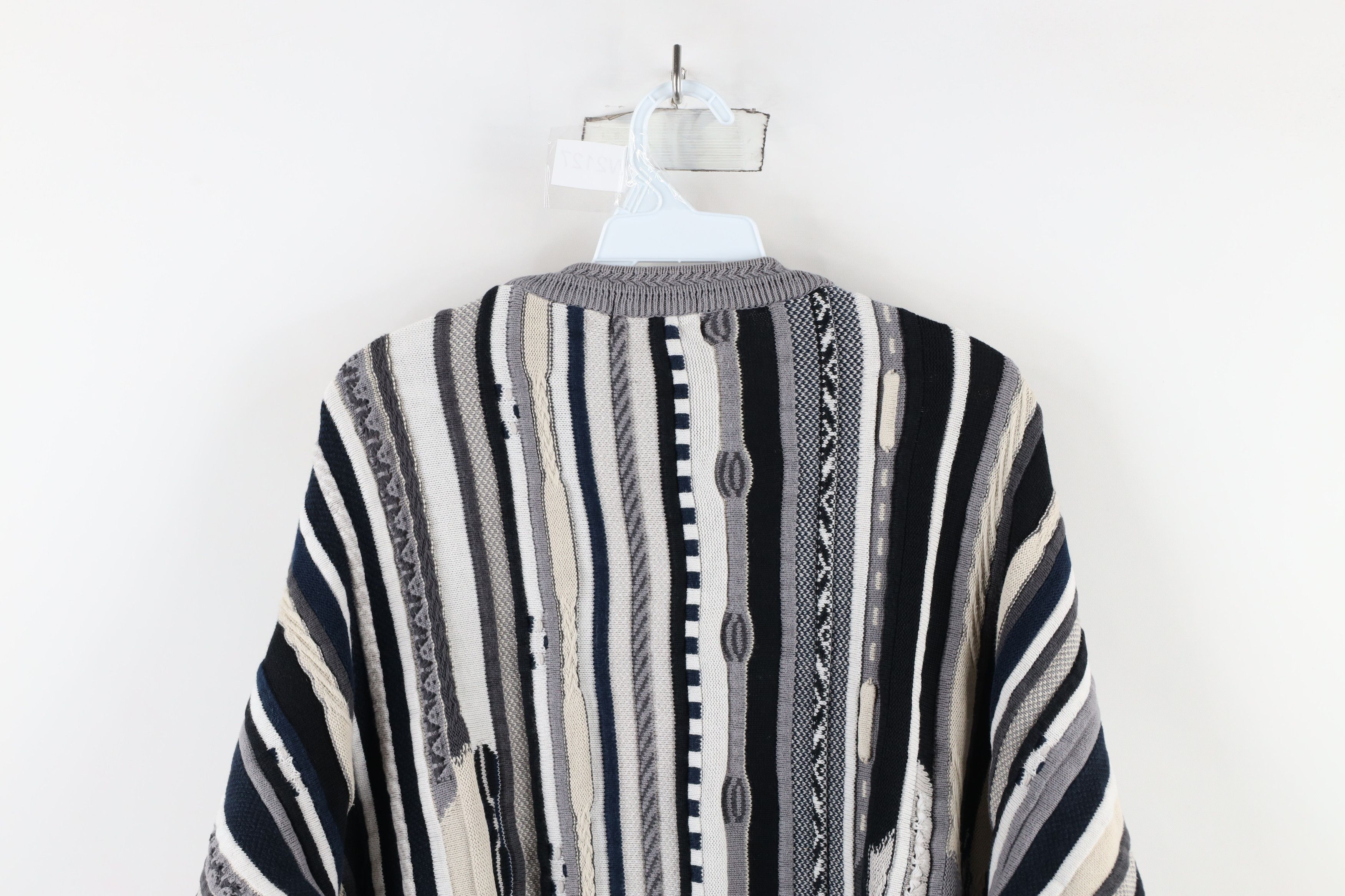 Vintage Vintage 90s Coogi Style Striped Chunky Knit Sweater Size US L / EU 52-54 / 3 - 11 Thumbnail